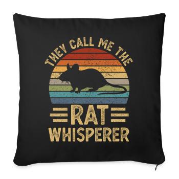 Rat rats - Housse de coussin décorative 45 x 45 cm - noir - Devant