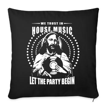 House Music Vinyle - Housse de coussin décorative 45 x 45 cm - noir - Devant
