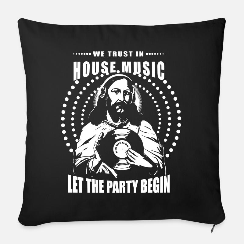 House Music Vinyl - Sofa pillowcase 17,3'' x 17,3'' (45 x 45 cm) - black