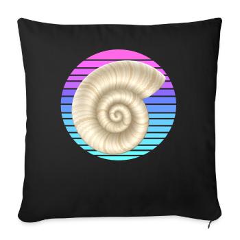 La coquille d’escargot au coucher du soleil - Housse de coussin décorative 45 x 45 cm - noir - Devant