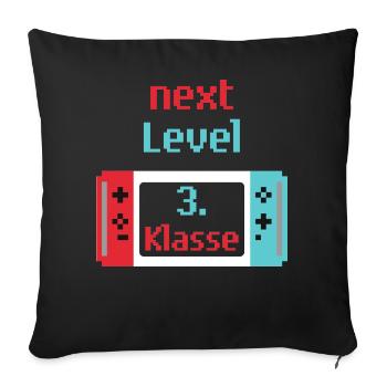 3. Klasse drittes Schuljahr - Sofakissenbezug 45 x 45 cm - Schwarz - Vorne