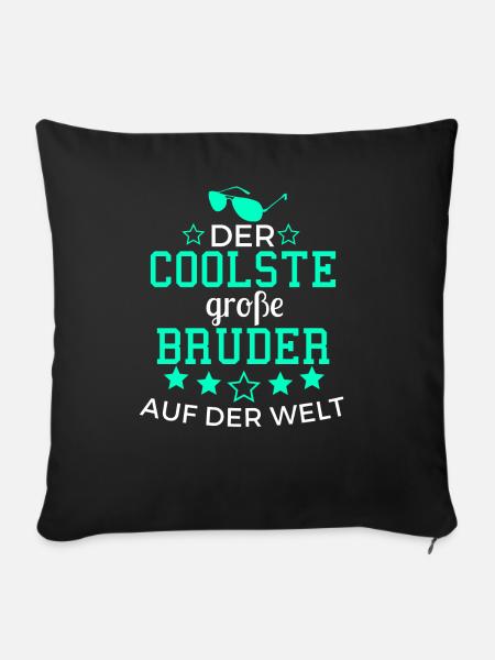 Der Coolste große Bruder auf der Welt - Sofakissenbezug 45 x 45 cm - Schwarz