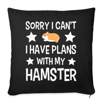 Hamster - Housse de coussin décorative 45 x 45 cm - noir - Devant