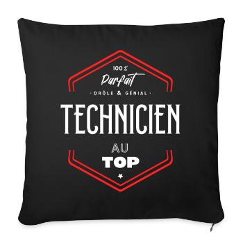 Technicien parfait et au top - Housse de coussin décorative 45 x 45 cm - noir - Devant