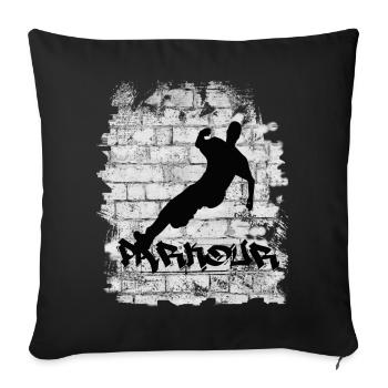Parkour - Sofa pillowcase 17,3'' x 17,3'' (45 x 45 cm) - black - Front