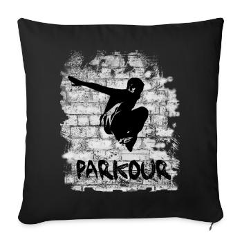 Parkour - Housse de coussin décorative 45 x 45 cm - noir - Devant