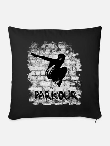 Parkour - Sofakissenbezug 45 x 45 cm - Schwarz