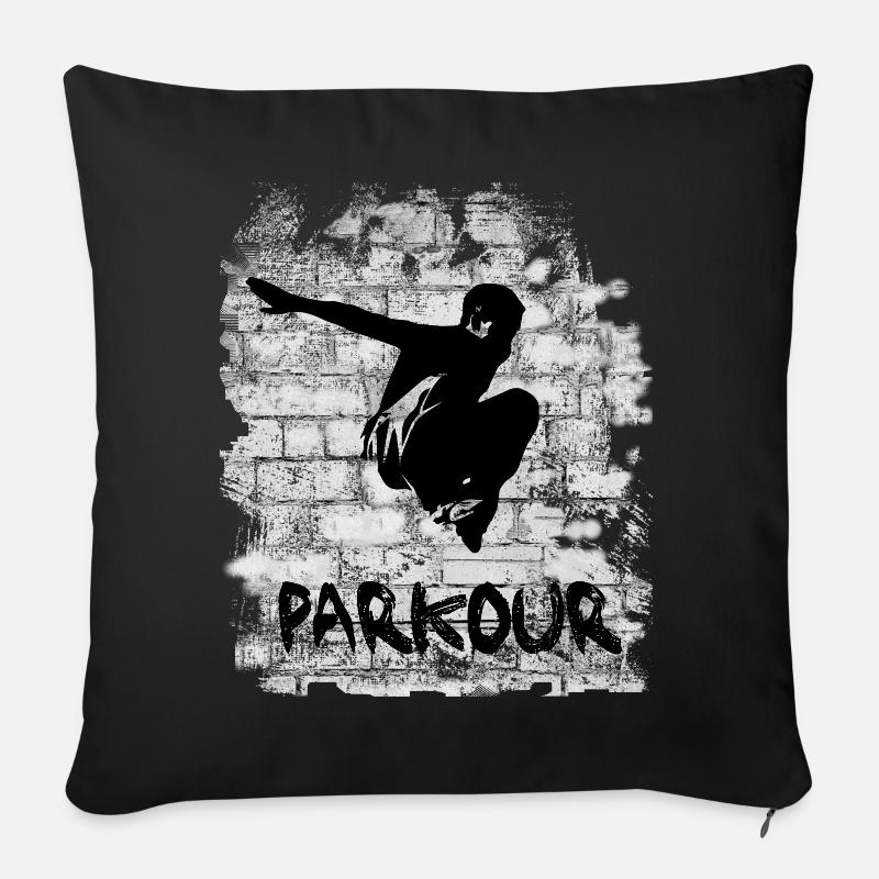 Parkour - Sofakissenbezug 45 x 45 cm - Schwarz