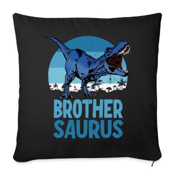 Famille de dinosaures Brother Saurus Brothersaurus - Housse de coussin décorative 45 x 45 cm - noir - Devant