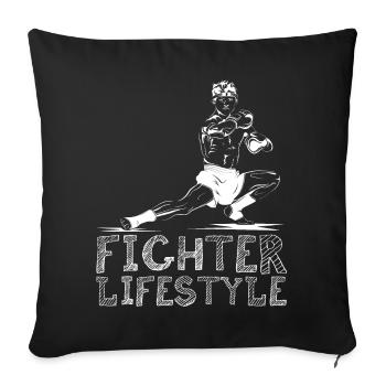 Logo du symbole de combat d’arts martiaux d’arts martiaux - Housse de coussin décorative 45 x 45 cm - noir - Devant