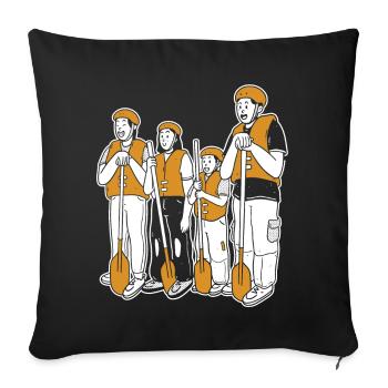 Tenue d’équipe de rafting pour les équipes de navigation de plaisance en montagne - Housse de coussin décorative 45 x 45 cm - noir - Devant