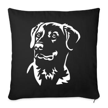 Tête de Labrador « Black Edition » - Housse de coussin décorative 45 x 45 cm - noir - Devant