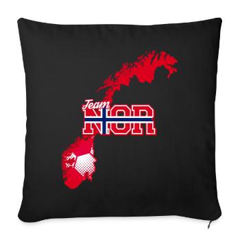 Carte de l’équipe NOR Norvège avec motif de balle - Housse de coussin décorative 45 x 45 cm - noir - Devant