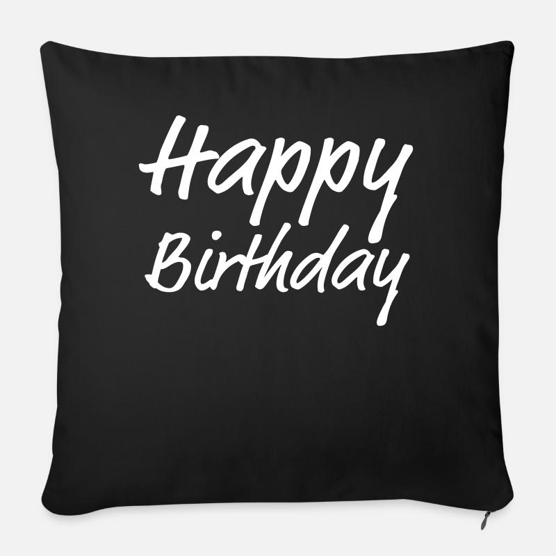 Joyeux anniversaire Salut Cadeau d’anniversaire - Housse de coussin décorative 45 x 45 cm - noir