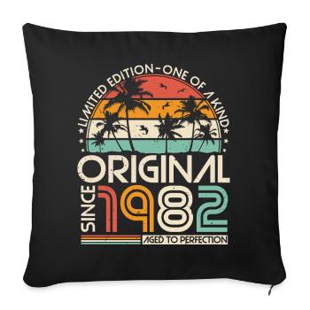 Original 1982 Vintage Birthday Retro - Sofa pillowcase 17,3'' x 17,3'' (45 x 45 cm) - black - Front
