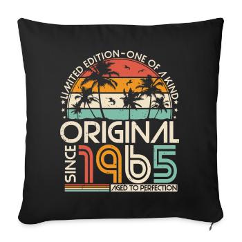 Original 1965 Vintage Jahrgang Geburtstag Retro - Sofakissenbezug 45 x 45 cm - Schwarz - Vorne