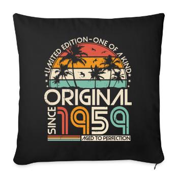 Original 1959 Vintage Anniversaire Rétro - Housse de coussin décorative 45 x 45 cm - noir - Devant