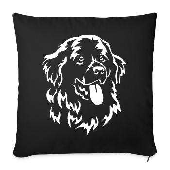 Newfoundland Head "Black Edition" - Sofa pillowcase 17,3'' x 17,3'' (45 x 45 cm) - black - Front