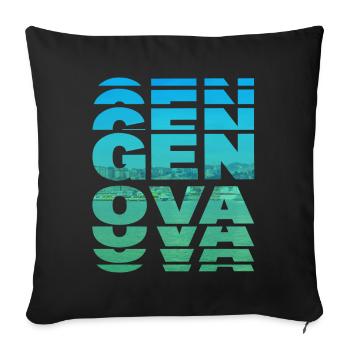 Gênes Gênes Italie Ville Skyline Vacances Amour - Housse de coussin décorative 45 x 45 cm - noir - Devant
