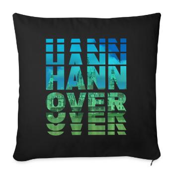 Hanovre Allemagne Ville Skyline Accueil Amour - Housse de coussin décorative 45 x 45 cm - noir - Devant