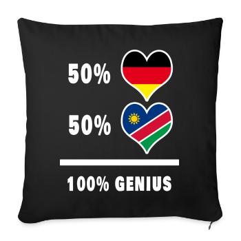 Allemagne et Namibie 100% Ingénieux / Cadeau - Housse de coussin décorative 45 x 45 cm - noir - Devant