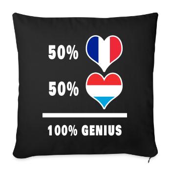 La France et le Luxembourg brillant/cadeau - Housse de coussin décorative 45 x 45 cm - noir - Devant