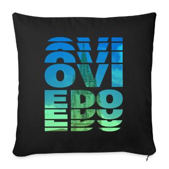 Oviedo Espagne Ville Skyline Accueil Amour Vacances - Housse de coussin décorative 45 x 45 cm - noir - Devant