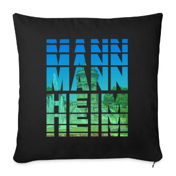 Mannheim Germany City Skyline Home Love - Sofa pillowcase 17,3'' x 17,3'' (45 x 45 cm) - black - Front