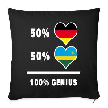 Allemagne et Rwanda 100% Brillant / Cadeau - Housse de coussin décorative 45 x 45 cm - noir - Devant