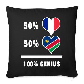 Das Genie Frankreich und Namibia / Geschenk - Sofakissenbezug 45 x 45 cm - Schwarz - Vorne