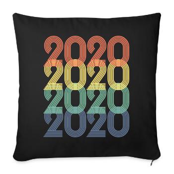 Cool Retro 2020, 3 ans, 3ème anniversaire Enfants - Housse de coussin décorative 45 x 45 cm - noir - Devant