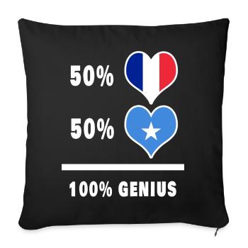 France et Somalie Genius / Cadeau - Housse de coussin décorative 45 x 45 cm - noir - Devant