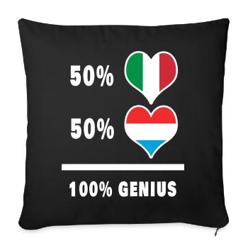 Brillant Italie et Luxembourg / Cadeau - Housse de coussin décorative 45 x 45 cm - noir - Devant