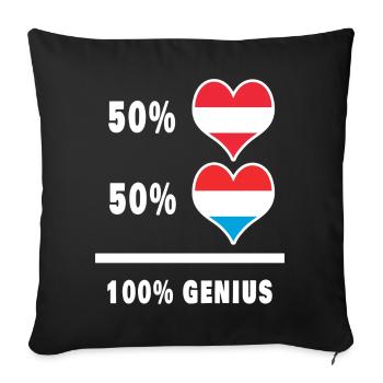 Autriche et Luxembourg brillant / Cadeau - Housse de coussin décorative 45 x 45 cm - noir - Devant