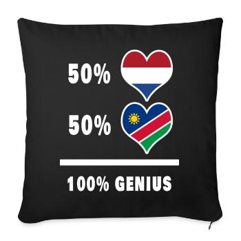 Namibia und die Niederlande Genius / Geschenk - Sofakissenbezug 45 x 45 cm - Schwarz - Vorne