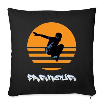 Parkour - Sofa pillowcase 17,3'' x 17,3'' (45 x 45 cm) - black - Front
