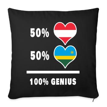 Austria and Rwanda brilliant / Gift - Sofa pillowcase 17,3'' x 17,3'' (45 x 45 cm) - black - Front