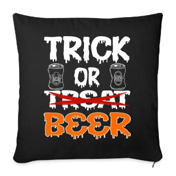 Halloween Trick or Treat Beer - Sofa pillowcase 17,3'' x 17,3'' (45 x 45 cm) - black - Front