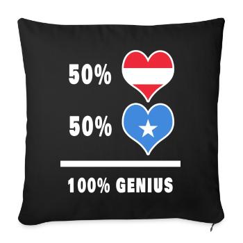 Austria and Somalia ingenious / Gift - Sofa pillowcase 17,3'' x 17,3'' (45 x 45 cm) - black - Front