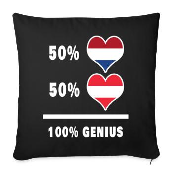 Austria and the Netherlands genius / gift - Sofa pillowcase 17,3'' x 17,3'' (45 x 45 cm) - black - Front