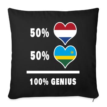 Rwanda and the Netherlands genius / gift - Sofa pillowcase 17,3'' x 17,3'' (45 x 45 cm) - black - Front
