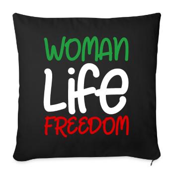 Woman Life Freedom Iran Women's Rights - Sofa pillowcase 17,3'' x 17,3'' (45 x 45 cm) - black - Front