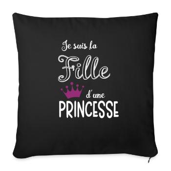 Je suis la Fille d'une Princesse - Housse de coussin décorative 45 x 45 cm - noir - Devant