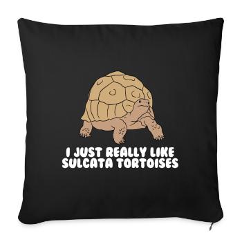 Tortues Sulcata - Housse de coussin décorative 45 x 45 cm - noir - Devant