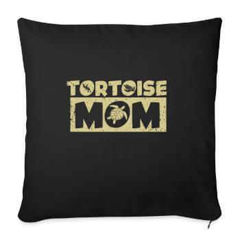 Maman tortue - Housse de coussin décorative 45 x 45 cm - noir - Devant