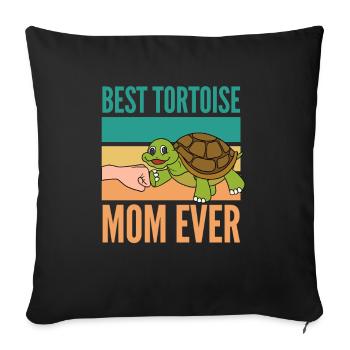 Meilleur moma tortue de tous les temps - Housse de coussin décorative 45 x 45 cm - noir - Devant
