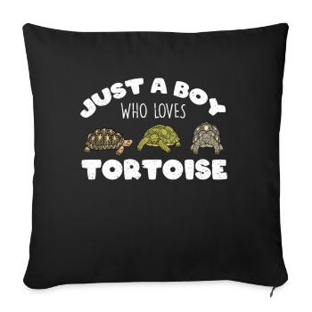 Juste un garçon qui aime la tortue - Housse de coussin décorative 45 x 45 cm - noir - Devant