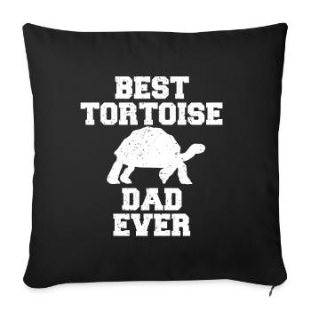 Meilleur père tortue de tous les temps - Housse de coussin décorative 45 x 45 cm - noir - Devant