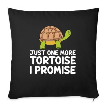 Une seule tortue de plus, promise - Housse de coussin décorative 45 x 45 cm - noir - Devant