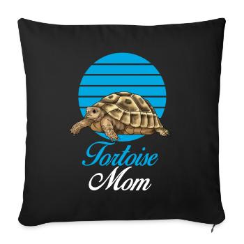 Maman tortue - Housse de coussin décorative 45 x 45 cm - noir - Devant